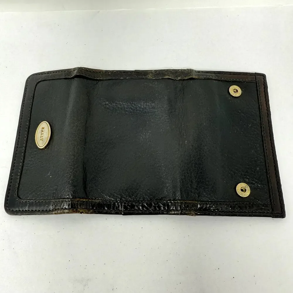 Bally Italy Black Leather Key Holder Wallet Vintage Fiocchi Hardware